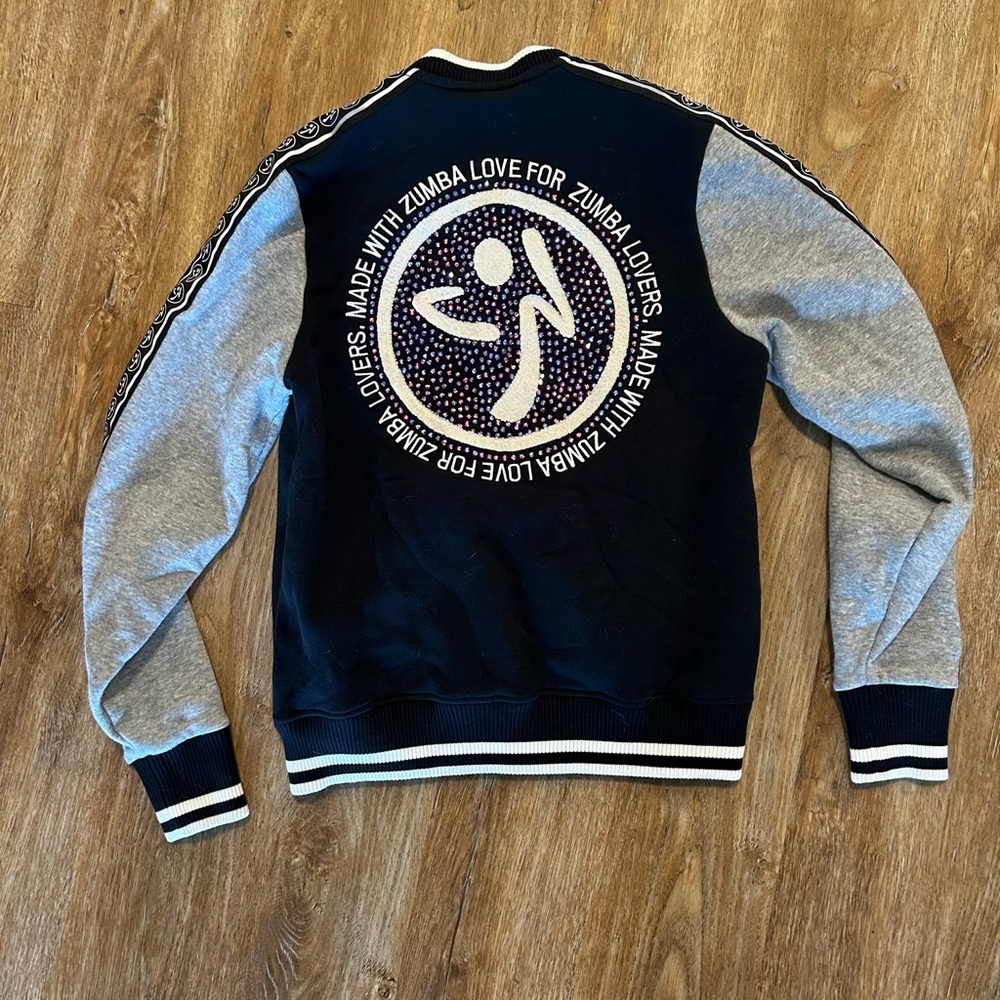 Zumba Black and Gray Jacket CUSTOMIZED WITH SWAROVSKI